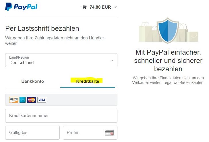 Zahlen mit Paypal