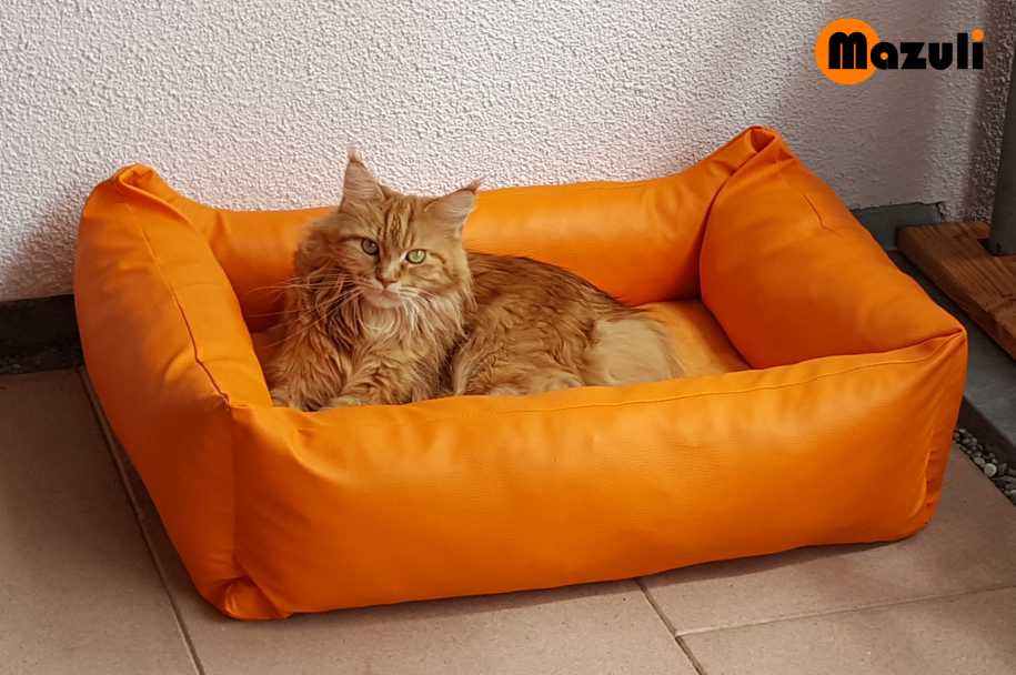 Mazuli Kunstleder Hundebett dogsfavorite orange Größe S