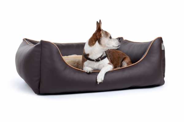 Kunstleder Hundebett Worldcollection braun