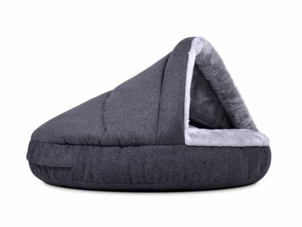 Hundebett Höhle mypado® Shell Fake Fur anthrazit-silber