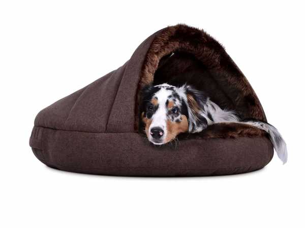 Hundebett Höhle mypado® Shell Fake Fur nougatbraun