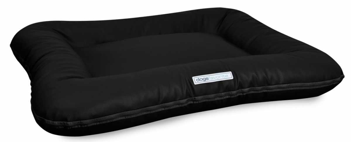 Kunstleder Hundebett Classic schwarz