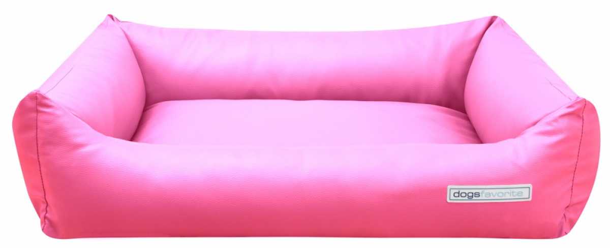 Orthopädisches Hundebett aus Kunstleder dogsfavorite pink