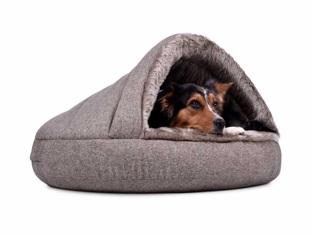 Hundebett Höhle mypado® Shell Fake Fur grau-beige